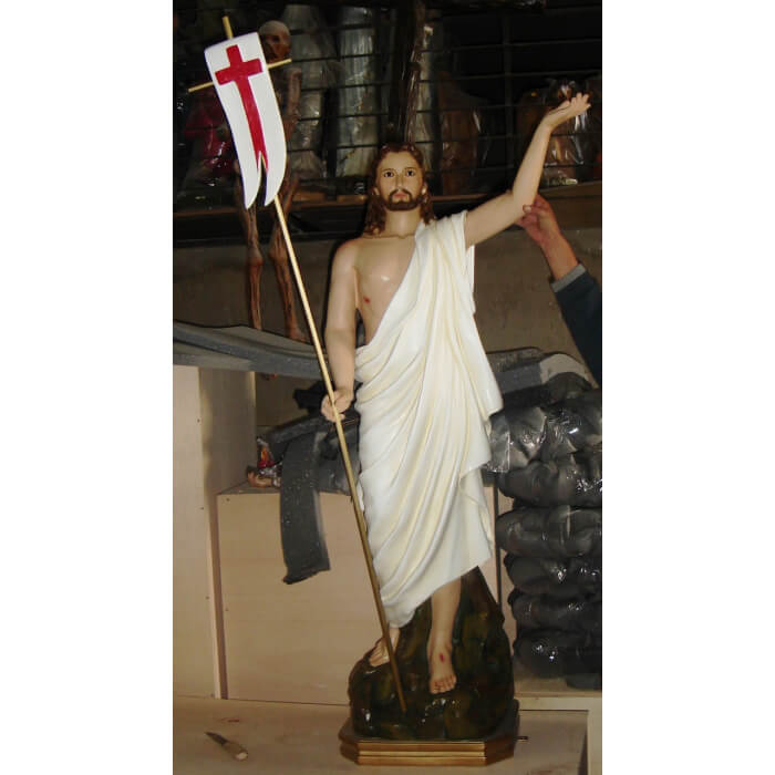 Risen Christ 60" with base & flag - Image 2